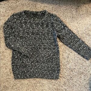Ann Taylor Factory black gray and white 3/4 sleeve sweater